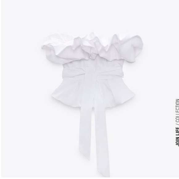 Zara voluminous poplin Top - Picture 10 of 13